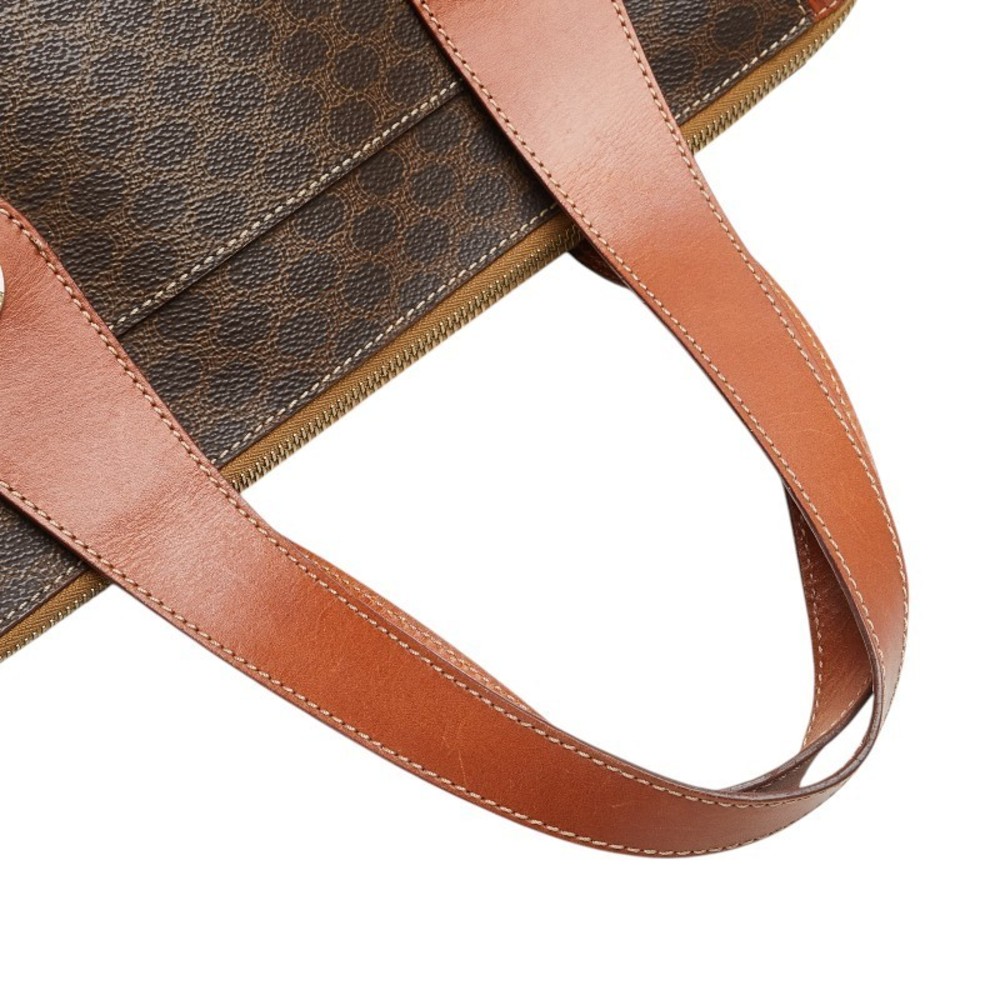Celine Macadam Handbag Tote Bag Brown Leather s - Picture 9 of 11